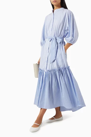 Romantic Dolman Midi Dress in Cotton-blend