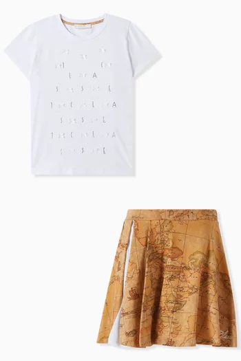 T-shirt & Skirt Set in Cotton Jersey