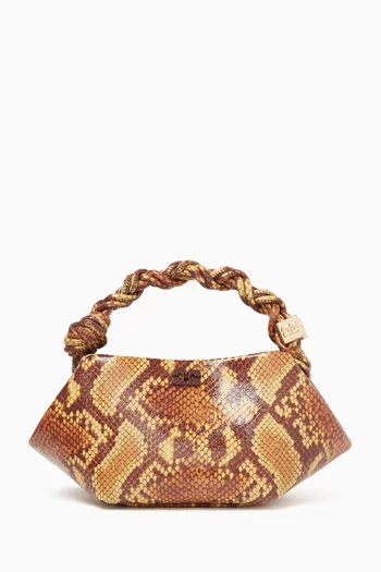 Mini Bou Bag in Snake-printed Leather