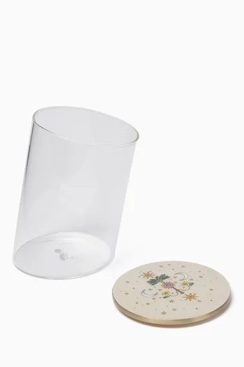 Nouri Palm-tree Slanted Jar in Glass