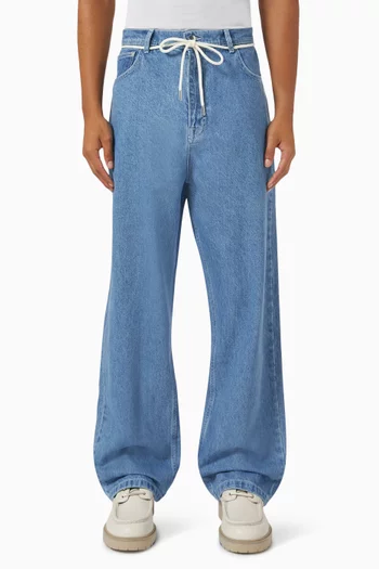 بنطال جينز بقصة فضفاضة دينم