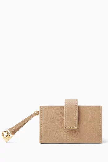 Extra 5 Gusset Card Holder in Grained Calfskin