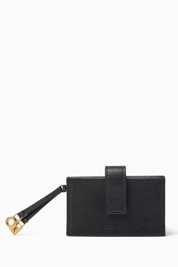 Extra 5 Gusset Card Holder in Grained Calfskin
