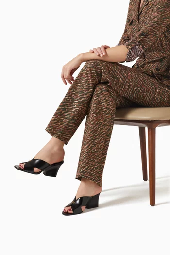Vera 80 Mules in Glazed Leather
