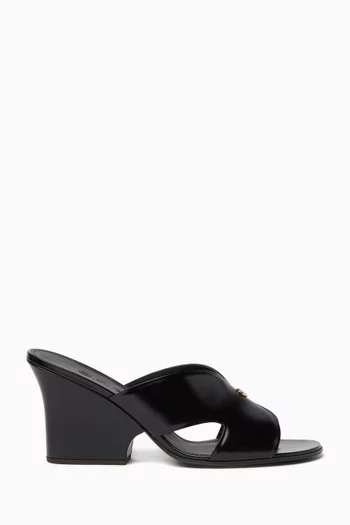 Vera 80 Mules in Glazed Leather