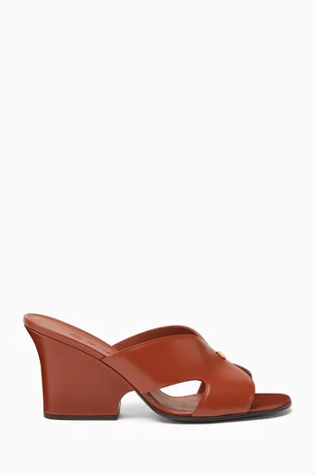 Vera 80 Mule Sandals in Glazed Leather