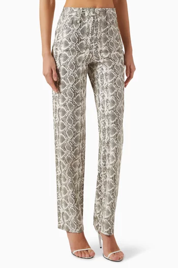Snake-print Good Icon Pants in Faux-leather