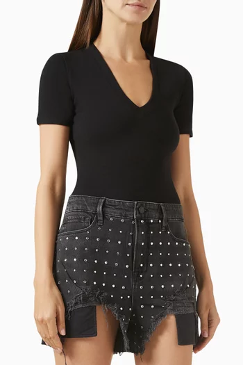 V-neck Bodysuit in Jersey