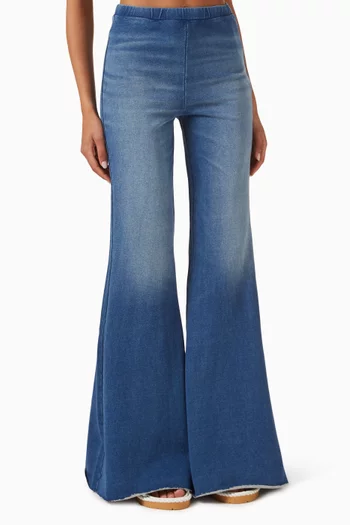 Jeanius Pull-on Flare Pants in Cotton