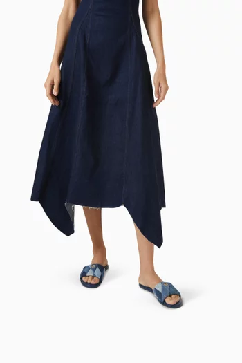 Holly Quilted Sandals in Patchwork Denim