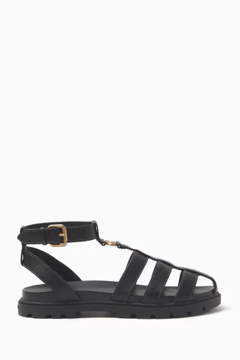 Sculpted C Fisherman Sandals in Leather