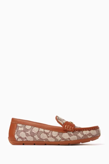Driving Signature Loafers in Coated-canvas