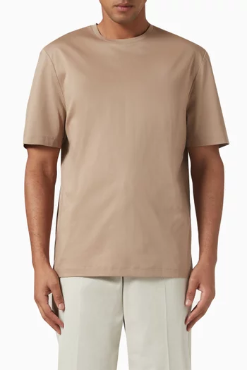 Crewneck T-shirt in Mercerised Cotton
