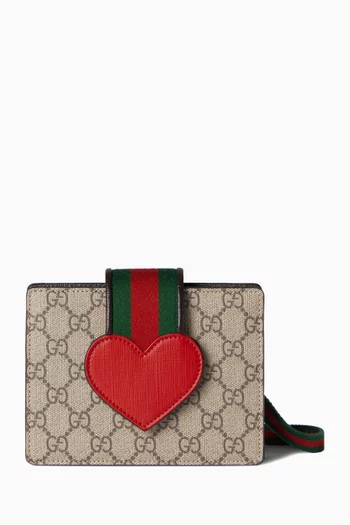 GG Hand Bag With Heart in  Canvas