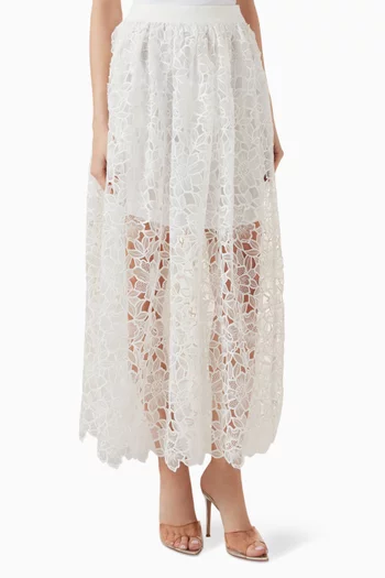 Floral Maxi Skirt in Lace