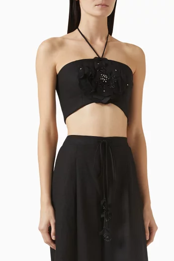 Gol Crop Top in Linen