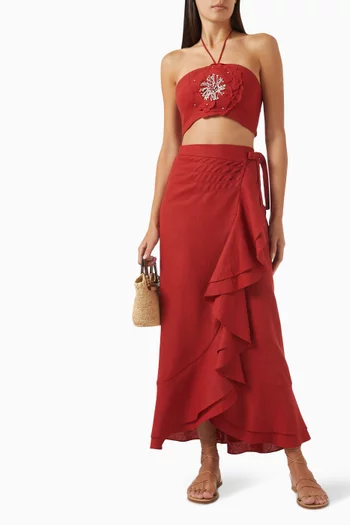 Gol Crop Top in Linen