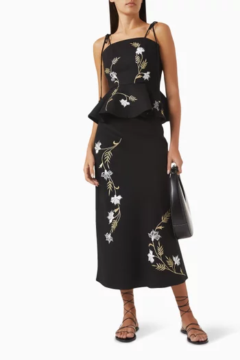 Lily Embroidered Top in Linen