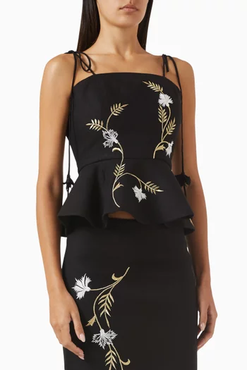 Lily Embroidered Top in Linen