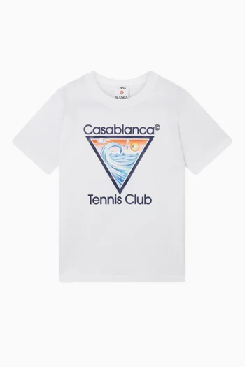 تي شيرت بطبعة Tennis Club قطن عضوي