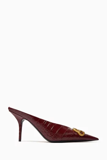 BB 80 Knife Mules in Croc-embossed Leather