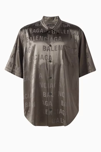 Unisex All-over Logo Minimal Shirt in Jacquard