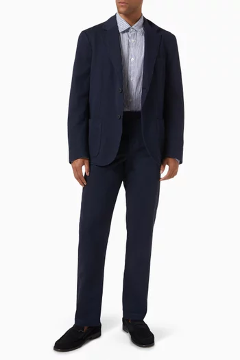 Straight-leg Pants in Cotton-linen Blend