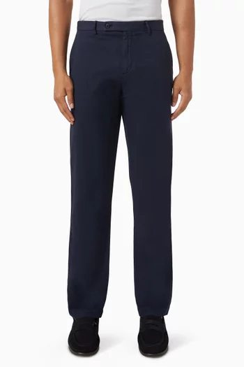 Straight-leg Pants in Cotton-linen Blend