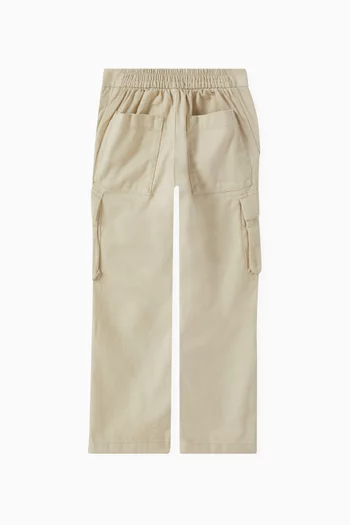 Wide Cargo Trousers in Twill