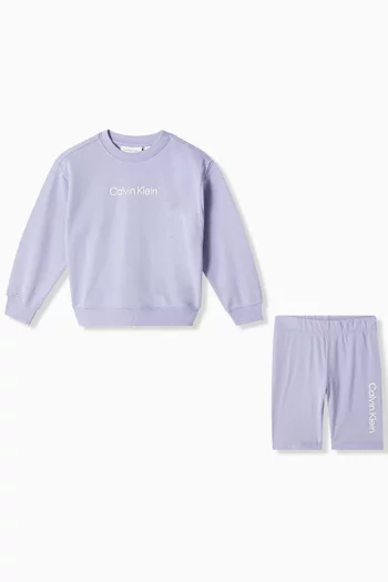Sweatshirt & Cycling Shorts Set in Regenerative Cotton