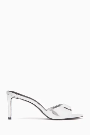 Freddie 65 Mule Sandals in Metallic Leather