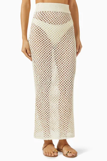 Cape May Maxi Skirt in Crochet-knit