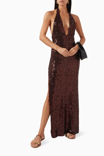 Montego Sequin-embellished Maxi Dress
