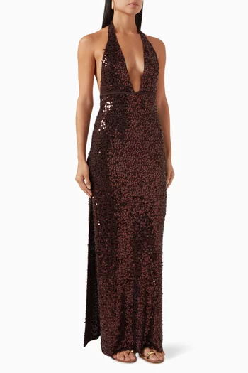 Montego Sequin-embellished Maxi Dress