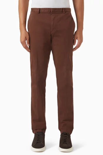 Slim Chino Pants in Stretch-cotton Gabardine
