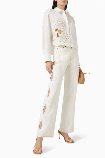 Coride Embroidered Shirt in Cotton