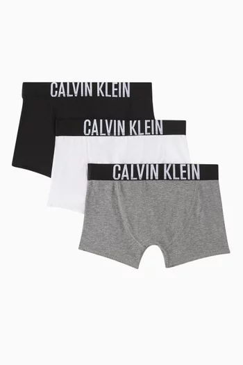 طقم سراويل داخلية بشعار الماركة قطن مطاطي، 3 قطع