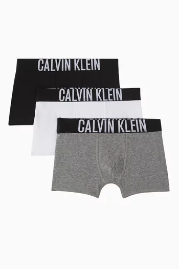 طقم سراويل داخلية بشعار الماركة قطن مطاطي، 3 قطع