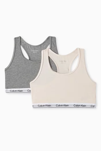 Logo-band Bralettes, Set of 2