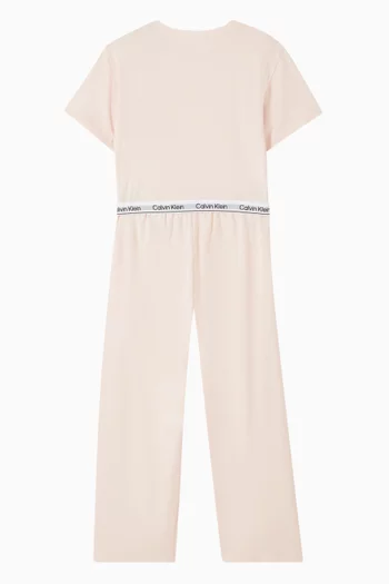 طقم بيجاما بشعار الماركة قطن