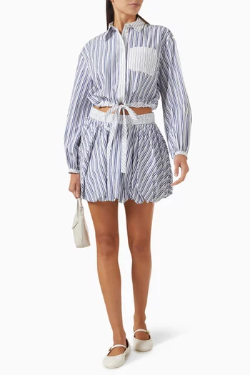 تنورة تريسي قصيرة بتصميم واسع بوبلين