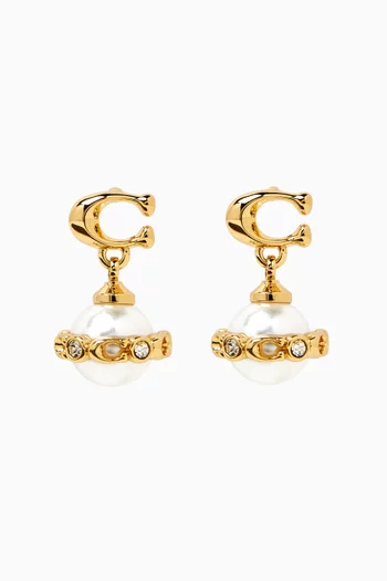 Pearl Orb Drop Earrings