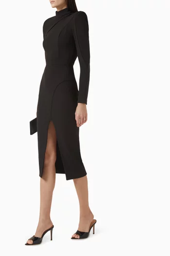 Double Agent Two-piece Midi Dress in Stretch Crepe