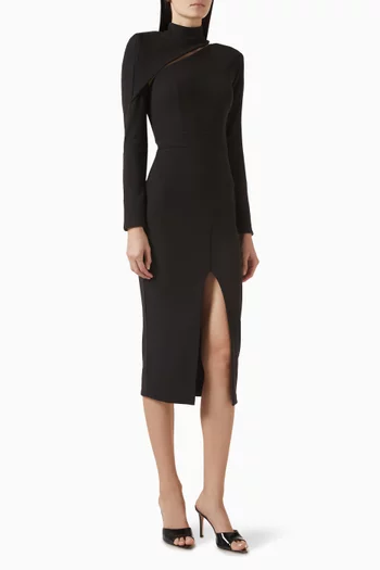 Double Agent Two-piece Midi Dress in Stretch Crepe
