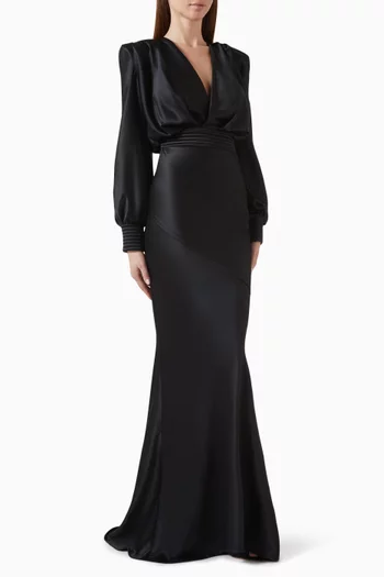 Betsy Gown in Stretch Satin