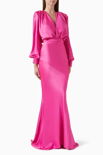 Betsy Gown in Stretch Satin