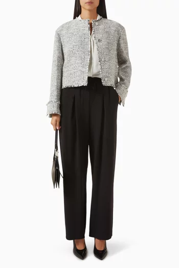 Frayed Crop Jacket in Tweed