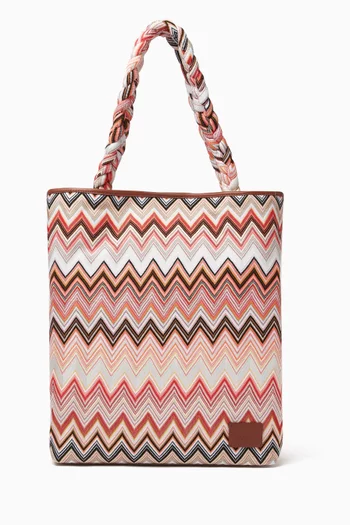 Zigzag Tote Bag in Canvas