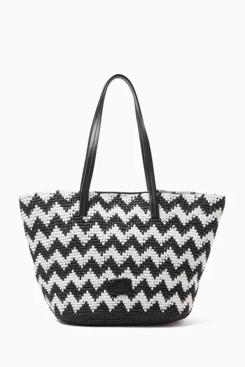 Zigzag Tote Bag in Raffia