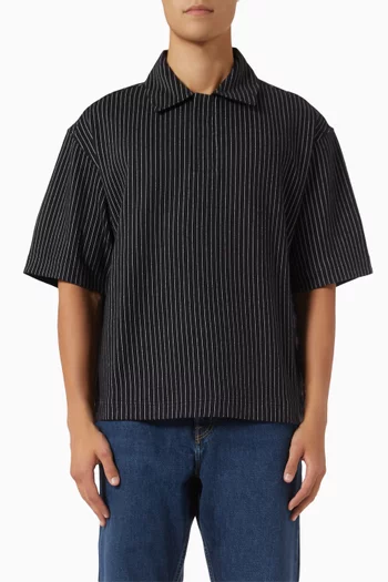 Relaxed-fit Pinstriped Polo Shirt